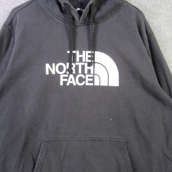 The North Face Hoodie Sweatshirt Mens XL Black Half Dome Logo Fleece Pullover - Picture 2 of 11